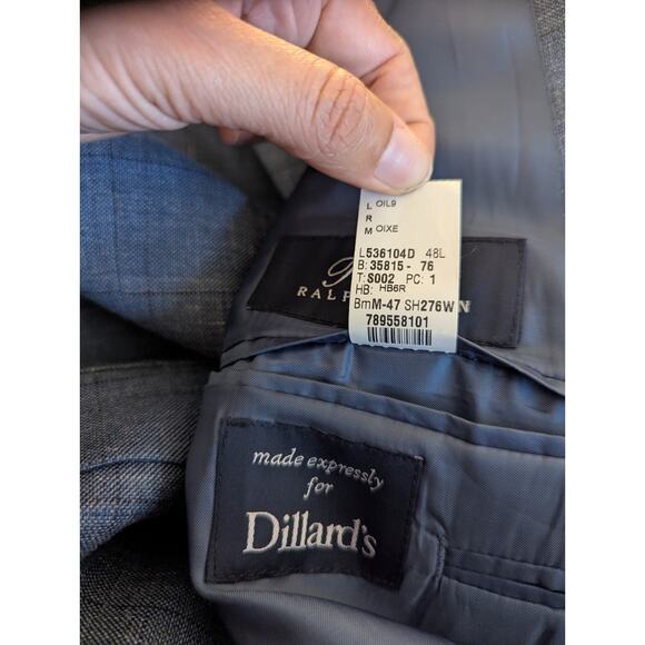 Ralph Ralph Lauren Blue Blazer Sport Coat 48L Canada Union Wool/ Linen/ Silk - Picture 11 of 12